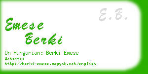emese berki business card